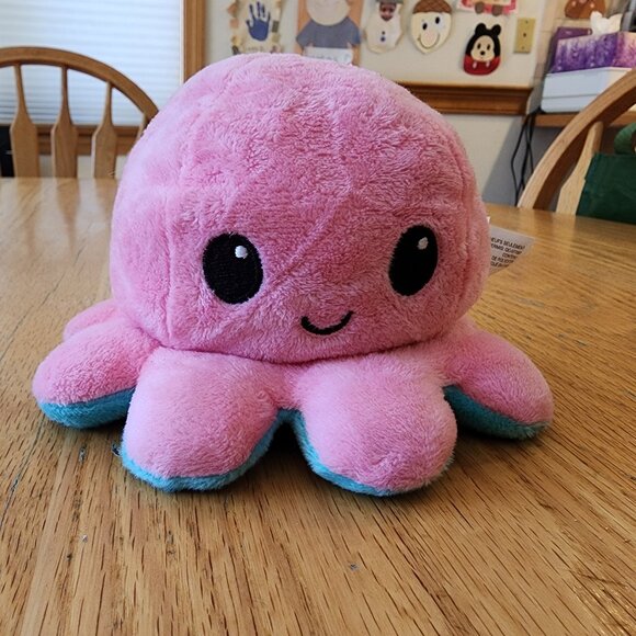 TeeTurtle Aqua/Pink The Original Reversible Octopus Plushie Stuffed Animal Toy - Picture 2 of 11